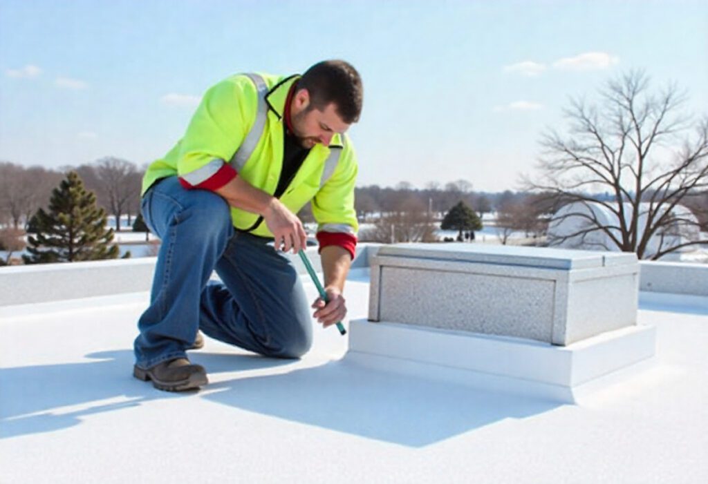 flat roof maintenance winter